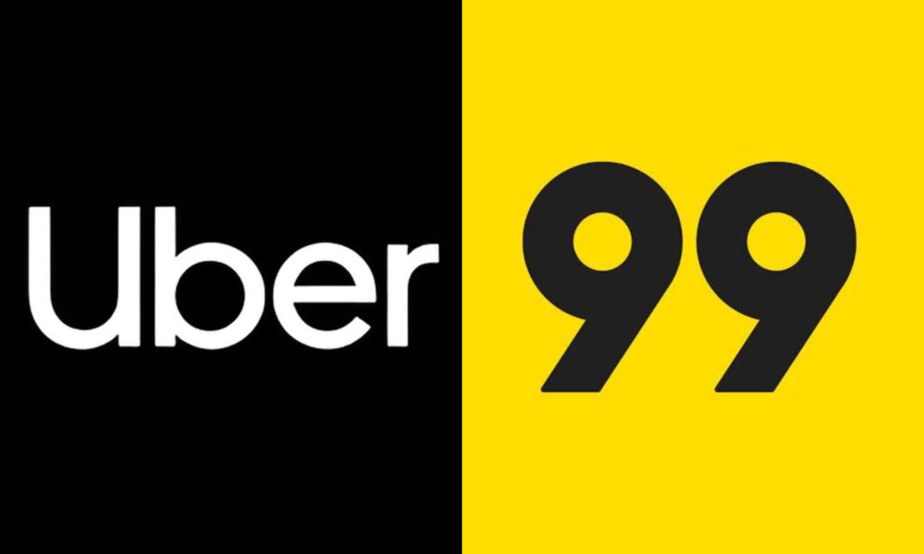 Logo da Uber e 99