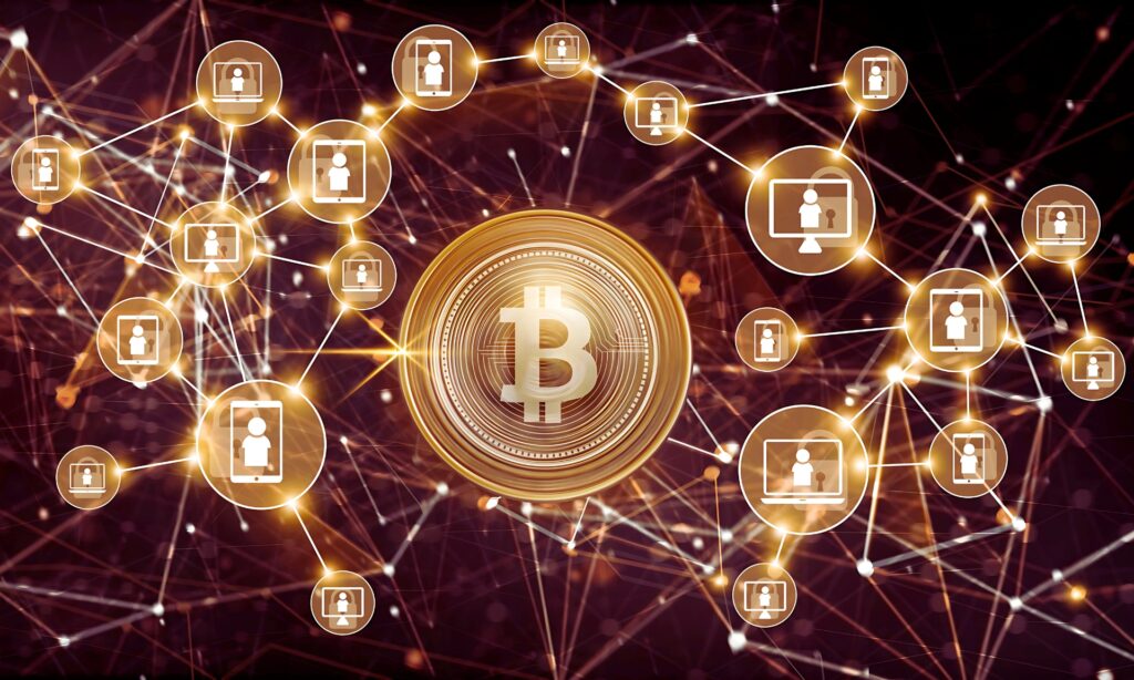 O que é Criptomoeda? Entenda o Futuro das Finanças Digitais Representação visual de como as criptomoedas funcionam, destacando o Bitcoin em um fundo tecnológico com conexões digitais.