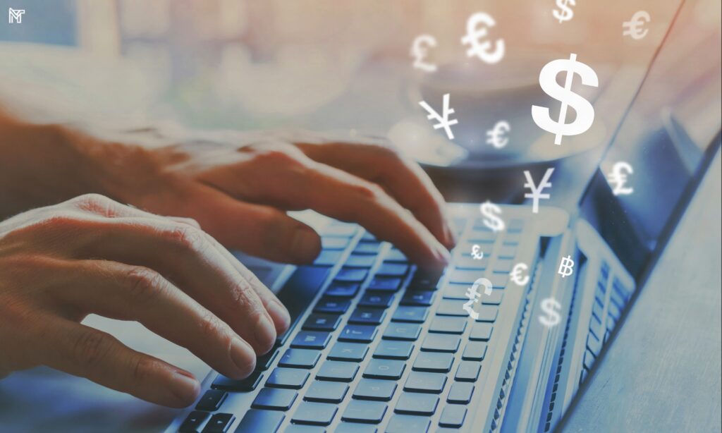 Como Criar um Negócio Online do Zero e Ganhar Dinheiro pela Internet Mãos digitando em um laptop, simbolizando como criar um negócio online do zero para ganhar dinheiro pela internet. Oportunidade digital e financeira. Como Criar um Negócio Online do Zero e Ganhar Dinheiro pela Internet